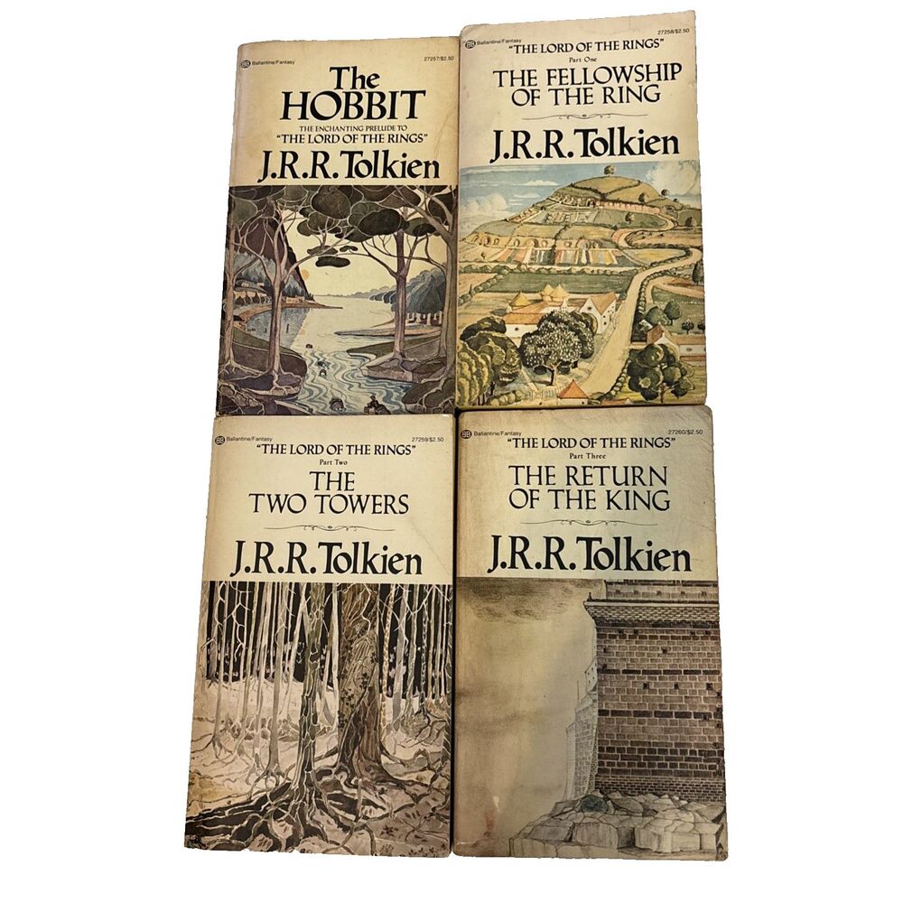 Lord Of The Rings, Hobbit JRR Tolkien Ballantine Books Lot Of 4 1970s Vintage